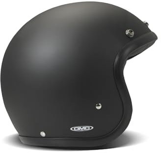DMD Retro Matt Black Open Face Helm Jethelm Motorradhelm ECE22.06, L