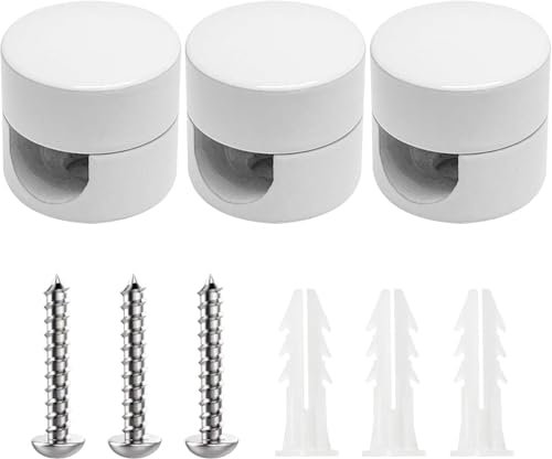 Wand-und Deckenpins,Affenschaukel Lampe, Decken- und Wandpin, Dübeln, Aufputz Kabelhalter, für Textilkabel, Kabelhalter mit Schrauben und, für Lampe DIY Affenschaukel Lampe(3Stück,Weiß)