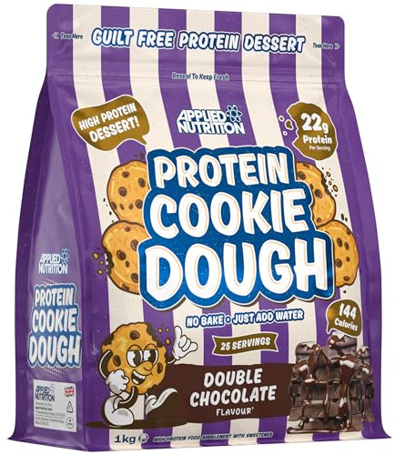 Applied Nutrition Protein Cookie Dough 1kg – High Protein Snack, Over 22g of Protein Per Serving, Ready-to-Eat– Low Calorie, Healthy Treat (1kg – 25 Servings) (Double Chocolate)