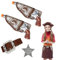 6 Stück Cowboypistole, Cow-Boy Zubehör Kinder, Spielzeug Pistole Cow-Boy, mit Halfter, Gürtel, Fünfzackiges Sternabzeichen, Western Pistole Kinder, für Karneval Halloween Mottoparty Cosplay