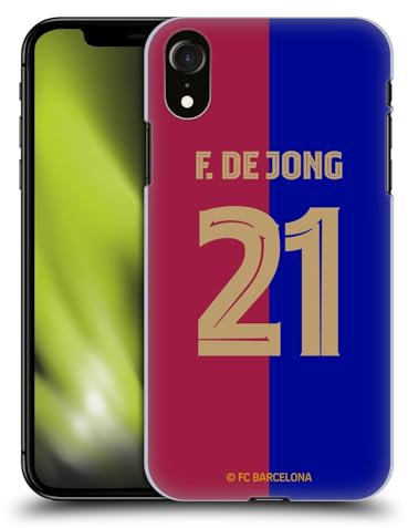 Head Case Designs Offizielle FC Barcelona Frenkie de Jong 2024/25 Spieler Home Kit Harte Rueckseiten Handyhülle Hülle Huelle kompatibel mit Apple iPhone XR