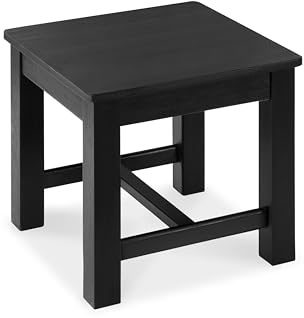 Tritthocker aus Holz, 30,5 cm, kleiner Holzhocker für Badezimmer, Küche | Für Duschbank, Fußhocker, Pflanzenständer und Eingangssitz | 30,5 cm schwarzes Akazienholz | wasserdicht
