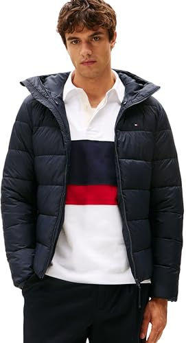 Tommy Hilfiger Men’s Mid Weight Quilted Jacket with Hood