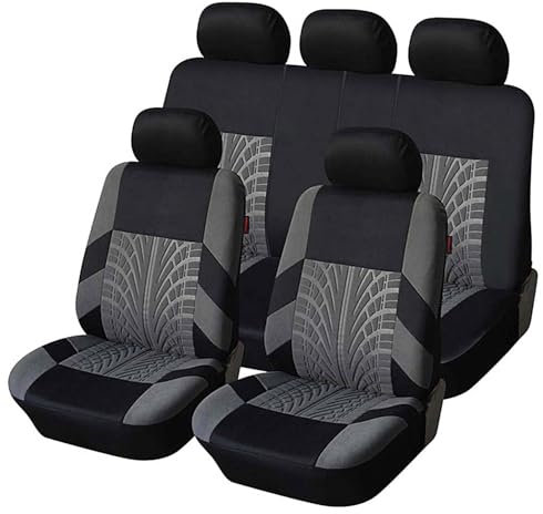 HNHPY Auto Sitzbezüge für Dacia Sandero Stepway 3.Gen 2.Gen 2012-2020 2021 2022 2023 2024 2025, Auto Autositz Schonbezug Bequem und Atmungsaktiv Waschbarer Sitzschoner Innenraum Zubehör,Grey