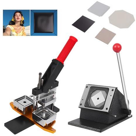 Photo Magnet Machine Cutter,Square Fridge Magnet Maker,Badge Maker Machine,for Decorate Refrigerators,Any Iron Furniture (53 * 80mm)