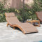 Myheimly Akazienholz Massiv Sonnenliege mit Auflage Klappbar Gartenliege Liegestuhl Holzliege Liege Gartenmöbel Saunaliege Strandliege Taupe
