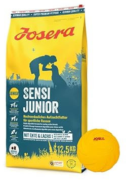 Josera - Hundefutter - Josera Exclusive SensiJunior - Hochverdauliches Aufzuchtfutter für Hunde - Trockenfutter 12,5 KG + Goodie Frisbee