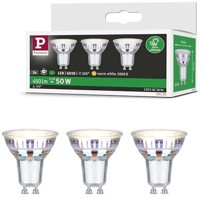 Paulmann 29193 Eco-Line Standard 230V LED Reflektor GU10 3x450lm 3x2,5W 3000K Silber Leuchtmittel