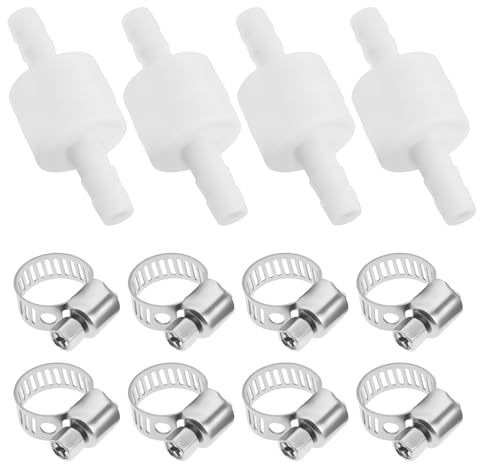 LT Easiyl 4 Stück Durchmesser 6 Mm Inline-Rückschlagventil mit Klemmbändern Geeignet für Den Ablaufschlauch von Haushaltsgeräten