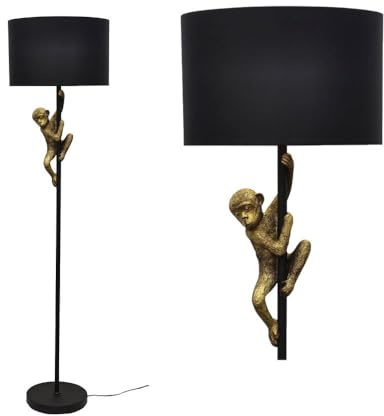 firstchoicelighting Norman - Black and Gold Monkey Floor Lamp