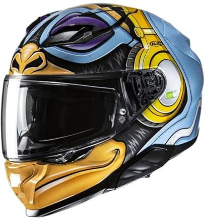HJC F71 Monkey DJ MC23 Dual Visor Full Face Ece22.06 Rated Motorcycle Helmet (XS)