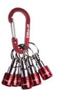 TIMBLBH6PK Armeg Belt Loop Bit Holders with Carabiner Clip, 1/4-Inch Hex Shank, Quick-Release System, 6-Pack, Red