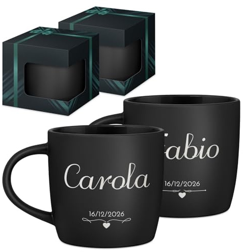 Maverton Set di 2 Tazze Colazione, Due Tazze Personalizzate in Ceramica