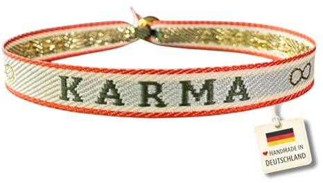 happymaker Stoffarmbänder mit Statement im Boho Style für Frauen und Männer, wasserfest, handmade in Deutschland, Festival Armband