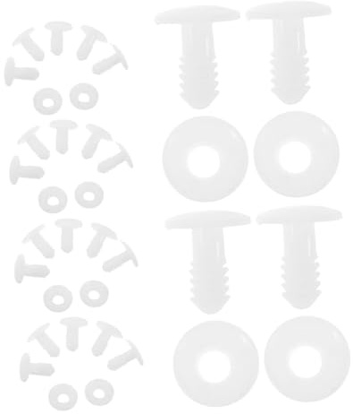 JEWEDECO 50 Sätze Weiße Kunststoff Puppengelenke DIY Gelenkverbindung für Puppen Reparatur Bär Gelenkplatten für Stofftiere Basteln und Marionetten Zubehör