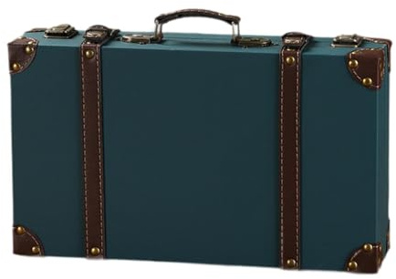 Ronyme Vintage-Koffer aus, Kollektion, robuste Retro-Koffer aus, dekorative Truhe für Partys, Geburtstage, Hochzeiten, Damen, Blau