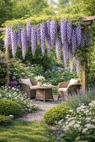 Wisteria floribunda ‘Naga Noda’ 180–200 cm – Japanischer Blauregen, duftende Kletterpflanze, lange Blütentrauben, winterhart, ideal für Pergola, Fassade & Garten