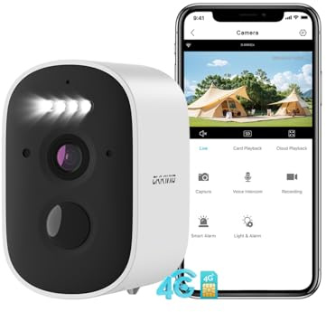 CiKiKWXO Überwachungskamera Ohne WLAN 2.5K, Kamera mit SIM Karte und Akku | 4G LTE Camera Ohne Internet mit Nachtsicht, PIR Erkennung, Magnetfuß, Kabellose, Ip65, Compatible Alexa für Innen/Aussen