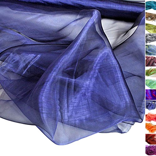 TOLKO 1m Organza Stoffe zum Nähen Meterware | Hauch Zart, Fein, Durchsichtig | zum Dekorieren Basteln 145cm breit | leichter Glanz Stoff für Gardine Vorhänge Tischdecken Deko Schals (Nachtblau)