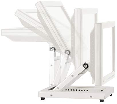 VSG24 Extreme Robuste Monitor Halterung, Flexible VESA 100x100 Tischhalterung, Bildschirm Standfuss POS, Schreibtisch Monitorständer 10-22 Zoll, Touchscreen Kassensystem, Mount Arm für Tisch Weiß