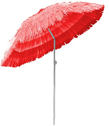 Greenbay Sonnenschirm Hawaii Strandschirm Gartenschirm Balkonschirm Schirm Ø160cm Rot