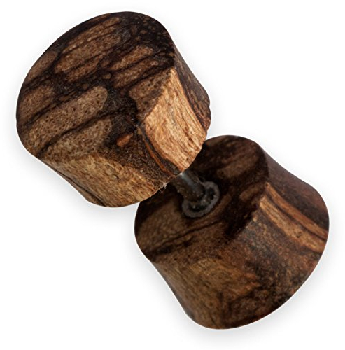 Fly Style Ohrringe Ohrstecker Fake Plug aus Holz, Horn oder Knochen - Natur Damen Schmuck, Modelle:Modell S