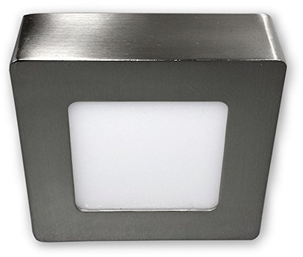LED Aufbauleuchte Aufbauspot 6W warmweiß 2800K | Moderne Panel Deckenlampe aus Aluminium | Aufbaustrahler eckig 230V Edelsthal Optik | Deckenleuchte Panelleuchte Aufputz alu gebürstet |