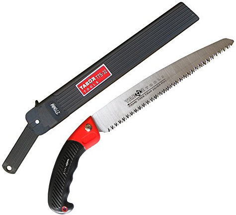 TABOR TOOLS TTS32E Segaccio per potatura, sega da giardino con custodia, sega per taglio rami, lama dritta 250 mm.