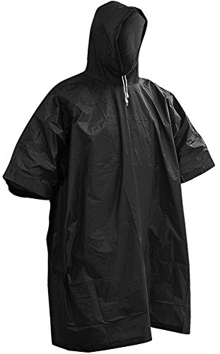 CN Outdoor Mcallister Poncho Regenhaut Umhang Regenschutz Regenponcho Angeln Jagd Wandern (Schwarz)