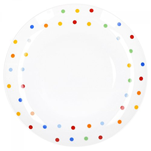 Van Well Porzellan Geschirr Serie Capri | weiß mit Dekor | Artikel wählbar, Service Serie Capri:Speiseteller 27cm