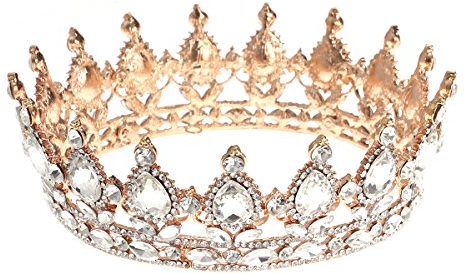 Frcolor Vintage Tiara Krone, Kristall Strass Festzug Königin Krone Tiara Haarschmuck