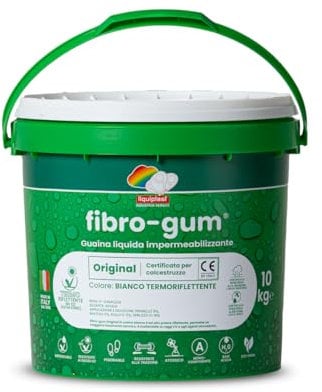 FIBROGUM ORIGINAL BIANCO (Termoriflettente SRI 104) 10 KG - Membrana Impermeabilizzante ad Alte Prestazioni