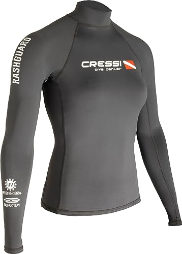 Cressi Dive Center Lady Rash Guard - Protective Langarm Schwarz Rash Guard für SUP und Wassersport, M/3 (40), Damen