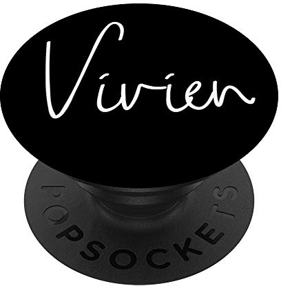 Vivien Name Weiß auf Schwarz für Mädchen & Frauen - Vivien - PopSockets Ausziehbarer Sockel und Griff für Smartphones und Tablets