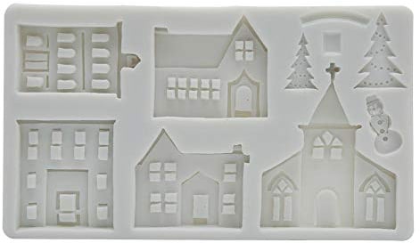 DIY Castillo Casa Árbol de Navidad Molde de silicona Pastel Chocolate Decorativo Molde de arcilla Cocina Hornear Suministros(#2)