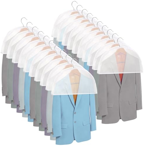 Foraineam 20 Pack Shoulder Covers Clothes Suit Protectors Breathable Garment Dust Covers for Suit, Coats, Jackets, Dress Closet Storage