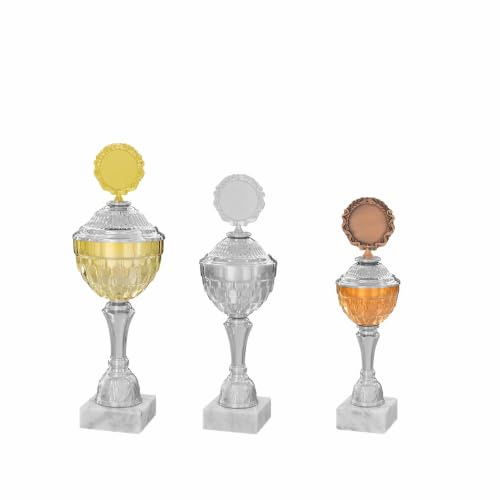 JSSC Neugart GmbH Pokalserie, 3-er Serie, Pokale mit Wunschgravur für Fussball, Tennis, Poker, Skat, Dart, Basketball