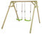 WICKEY Kinderschaukel Schaukelgestell Smart Move - Schaukel & Gestell Holz, Outdoor Schaukelgerüst, Doppelschaukel, Holzschaukel für Kinder im Garten (apfelgrün)