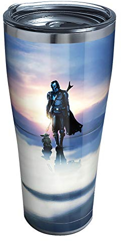 Tervis Dreiwandiger Star Wars – The Mandalorian This is The Way Isolierter Trinkbecher hält Getränke kalt und heiß, 850 ml – Edelstahl
