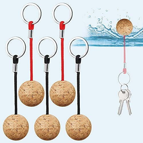 KLYNGTSK 6 Pièces Porte-Clés Flottant Porte Clef Bateau Flottant 12.5 cm Porte-Clés en Liège Porte Clef Flotteur en Bois Porte Clef Bateau Liège Porte-Clé Flotteur pour Kayak, Voile, Pêche, Marin