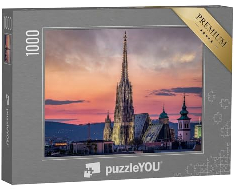 puzzleYOU: Puzzle 1000 Teile „Stephansdom am Abend, Wien, Österreich“ – aus der Puzzle-Kollektion Österreich