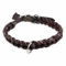 Monkimau Halsband Hund echt Leder Hunde Halsbänder braun geflochten Lederhalsband verstellbar Dog Collar Hundehalsband Größe S-XS (L-M: 25mm x 60cm)