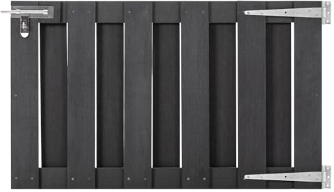 vidaXL Gartentor mit Gleitverschluss Schrauben Zauntor Zauntür Gartentür Hoftor Hoftür Pforte Tür Tor Gartenpforte Einfahrtstor WPC 100x60cm Grau