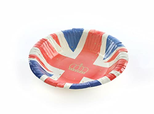 Sparkles Partyware Union Jack Bowl - Pack of 10 Paper Bowls with Union Jack Flag - Perfect for Jubilee King's Coronation VE Day Street Parties Celebrations