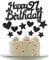 Personalised Happy 21th Birthday Cake Toppers Black Cake Decorations for Girl,Boy,Her,Him 21th Birthday Cake Cupcake Topper, Glitter Cakes Banner Decoration for 21 Birthday Anniversary Party Supplies
