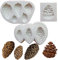 Yordanka Lot de 3 moules en silicone en forme de noix de Noël, pommes de pin pour décoration de gâteaux en pâte à sucre