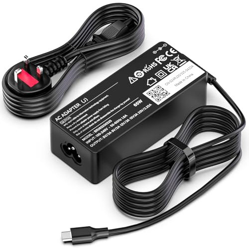 65W USB C Laptop Charger for Lenovo ThinkPad T14 T15 T480s T480 T490 T490s T580 T590 E15 E480 E490 L380 L390 X13 X280 X380 X390, Chromebook C330 S330 100e 300e 500e, Type C Power Supply AC Adapter