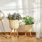 Paco Home Blumentopf Übertopf Natur Rattan Set mit Folieneinsatz Pflanzentopf Auslaufsicher Groß für Zimmerpflanzen, Farbe:Creme, Sets:2pcs Set/Design 3