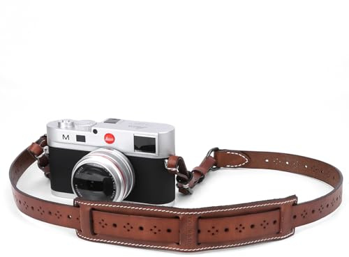 Leather Camera Strap with Shoulder Pad Adjustable Binoculars Neck Belt