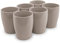Juego de 6 Piezas de Vajilla Stilo con Acabado Brillante en Plástico Duro Reutilizable e Irrompible para Fiestas y Eventos. Marrón (Vaso 375 ml)